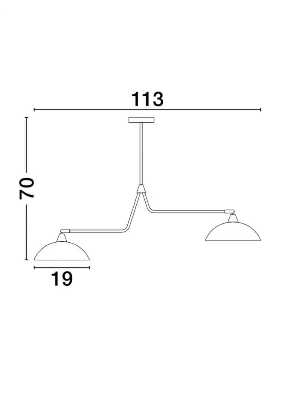 Lustra din Metal Negru/Auriu H70xL113cm IP20 MIRBA