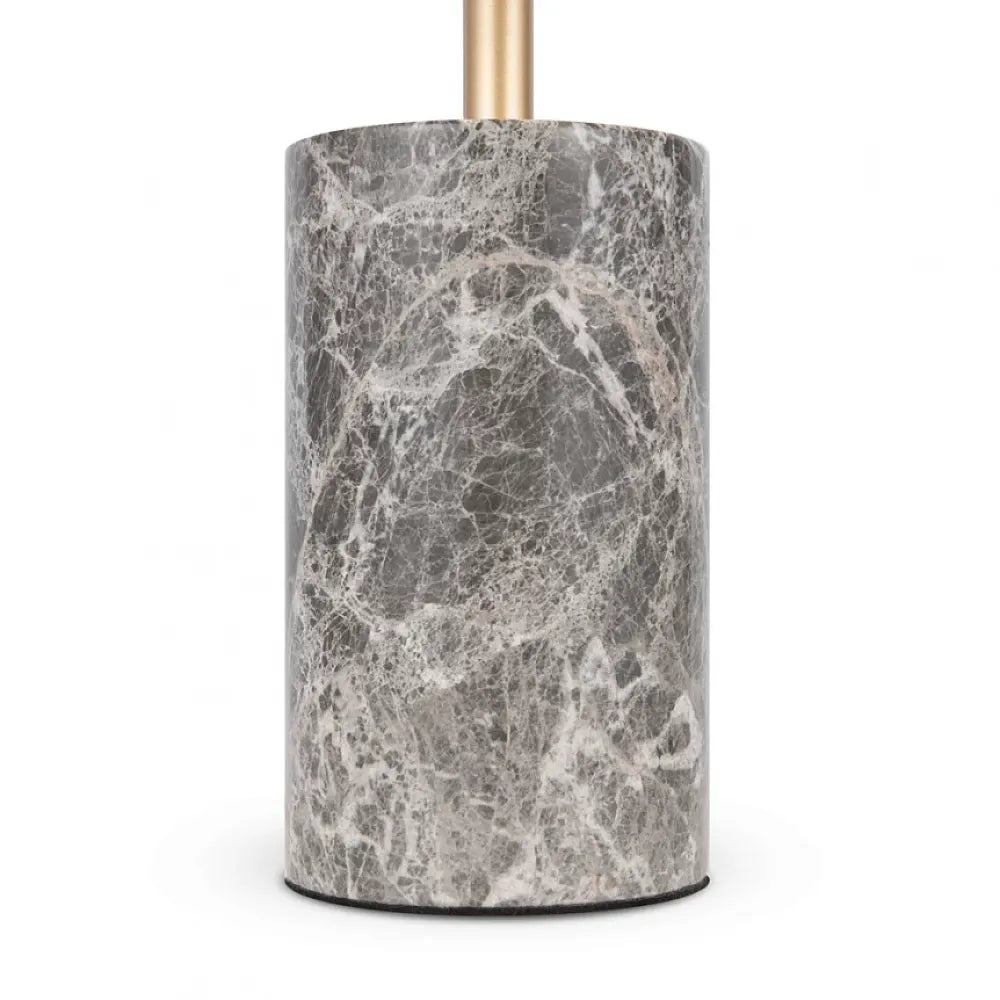 Veioza din Metal/Marmura Auriu/Gri si Abajur din Sticla Alb 11W 500lm 3000k D22xH46cm Kyoto