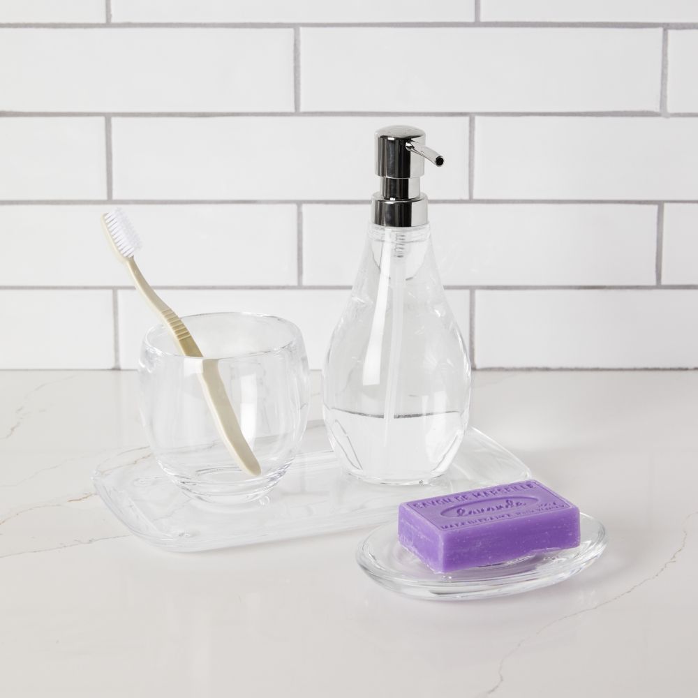 Suport periute de dinti din Acrilic Transparent Droplet D9xH10cm