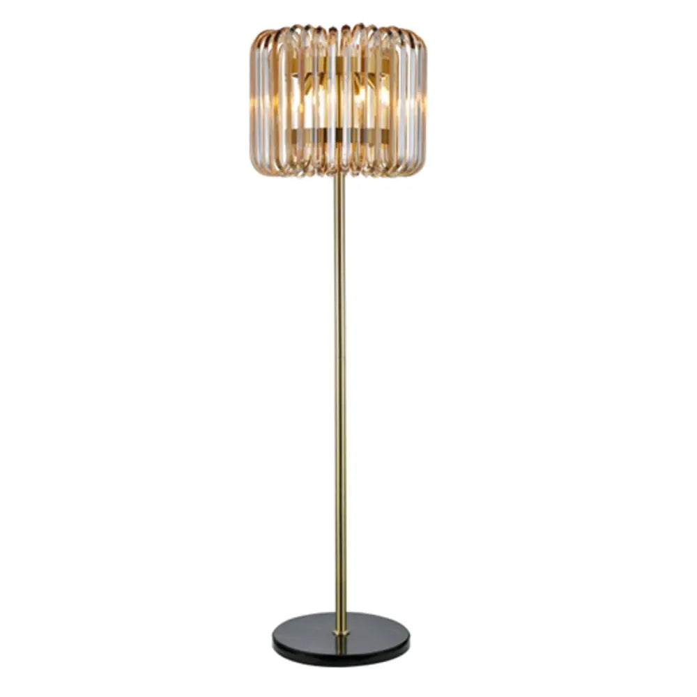 Lampa de podea din Metal/Sticla/Marmura Bronz D49.5xH170cm Channa Richmond Interiors