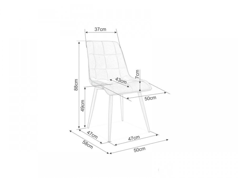 Scaun din Catifea si Metal Verde/Auriu H88xL50xA43cm Chic