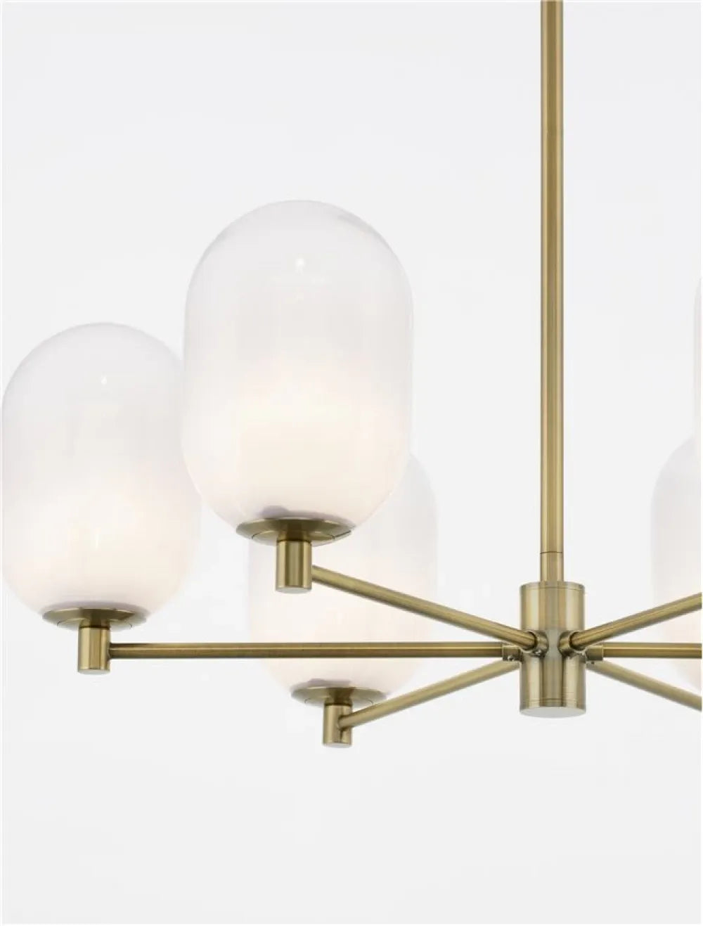 Lustra structura din Metal Auriu si abajur din Sticla Alb H62xL65cm IP20 BALOR