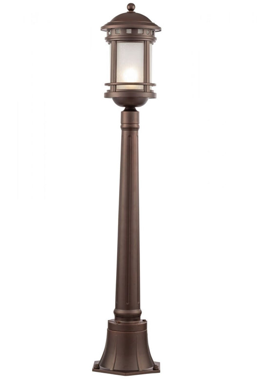 Stalp de iluminat pentru exterior din Sticla si Metal Maro D18xH105cm Salamanca