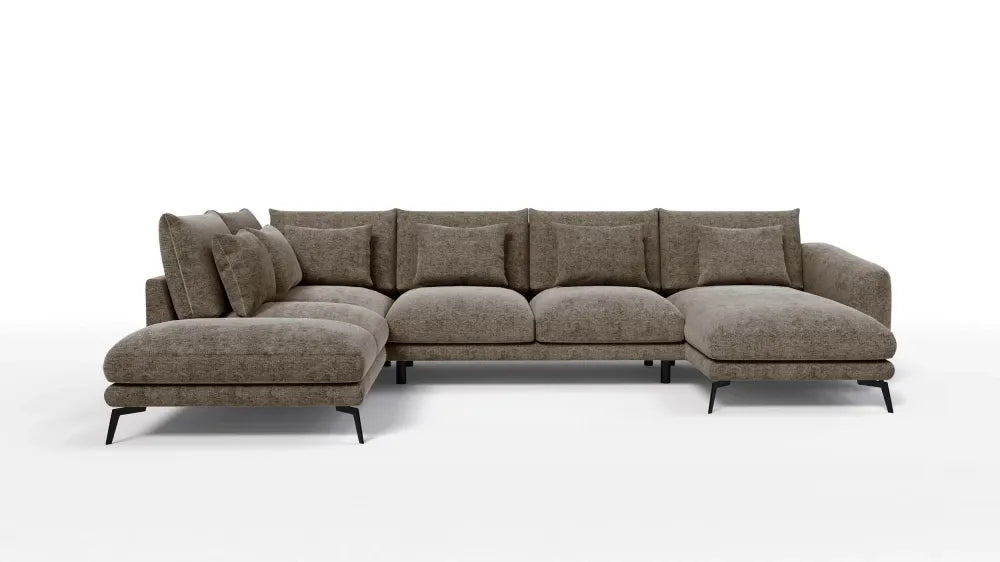 Coltar in forma de U tapitat cu Chenille Maro Sajma 03 L377x228cm Aspen