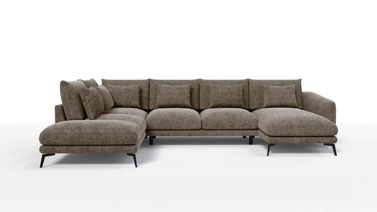 Coltar in forma de U tapitat cu Chenille Maro Sajma 03 L377x228cm Aspen