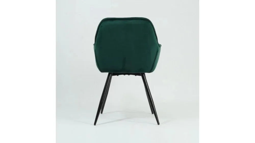 Scaun cu brate din Catifea si Metal Verde/Negru H87xL57xA43cm Cherry
