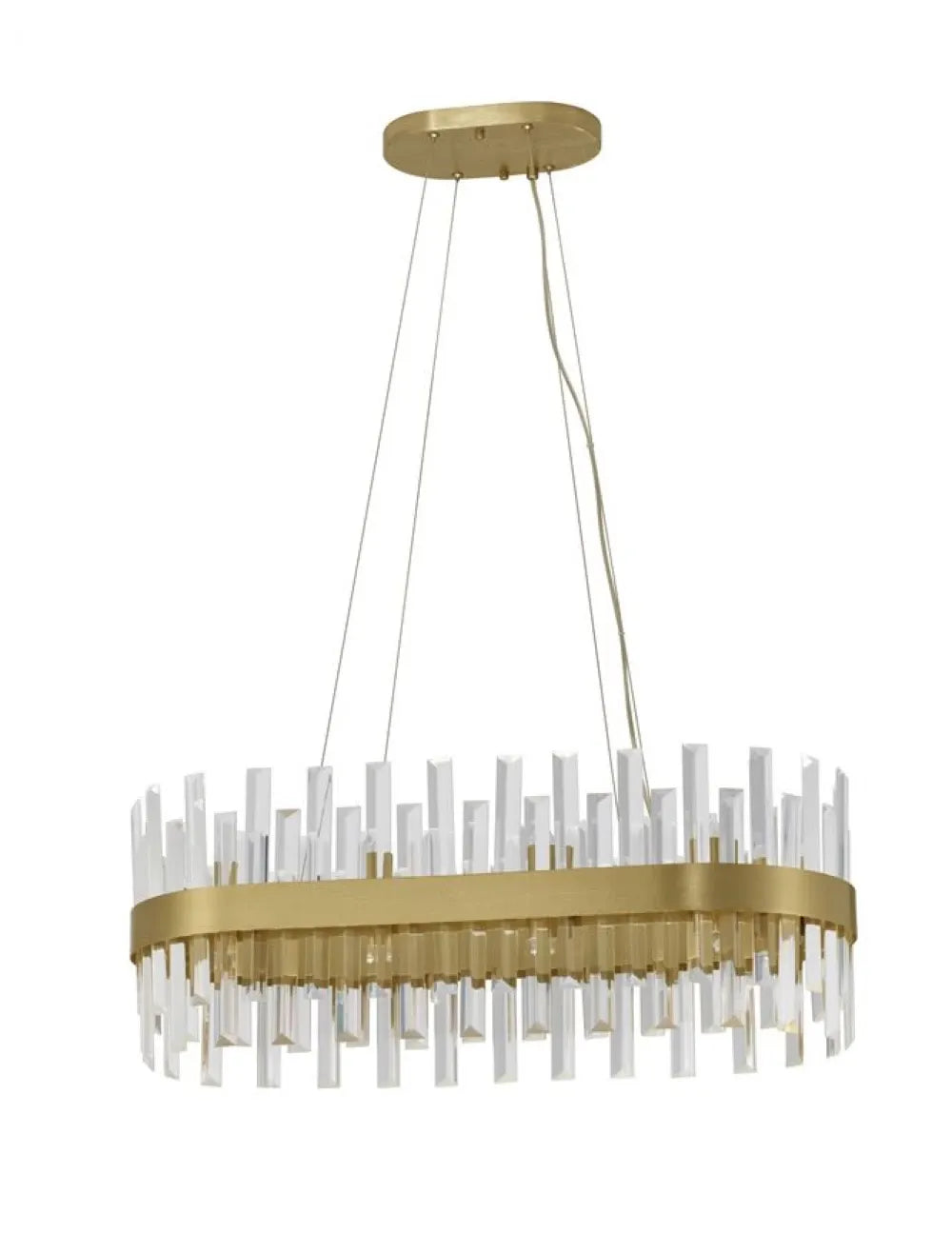 Candelabru structura din Metal Auriu si abajur din Cristal Transparent H120xL80cm IP20 CROWN