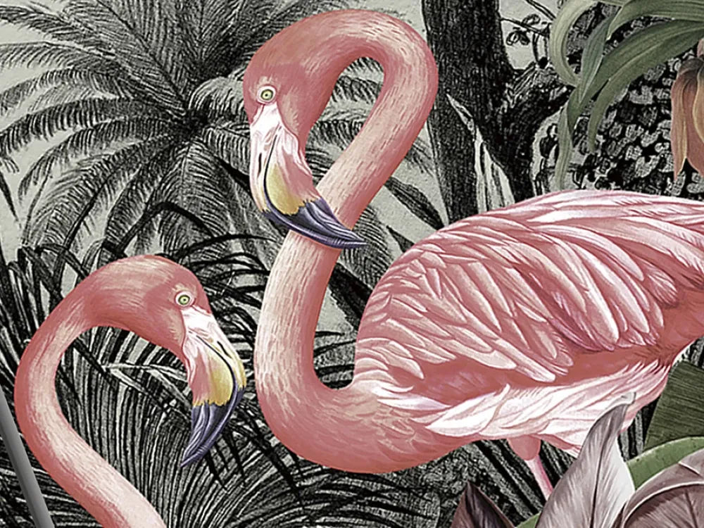 Tablou triptic Animale pe Sticla securizata Multicolor L180xH120cm Triptico Flamencos