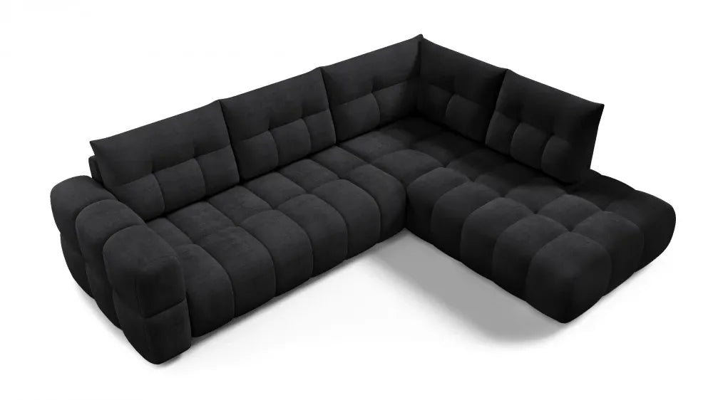 Coltar in forma de L tapitat cu material pet friendly Alias negru L291 x 219cm