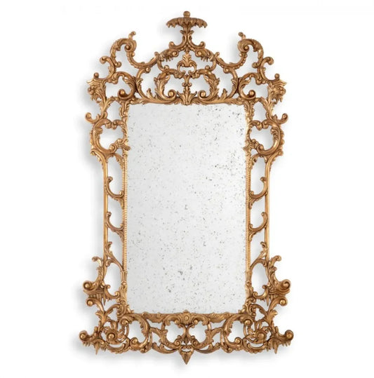 Oglinda cu rama din Lemn/Metal Auriu L91xH160cm Rococo Eichholtz
