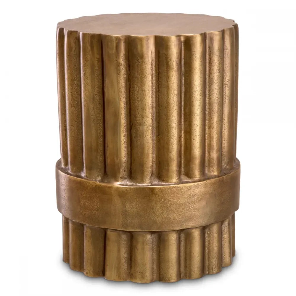 Masuta laterala Rotunda din Aluminiu Alama antichizata D31xH42cm Padua S Eichholtz