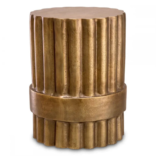 Masuta laterala Rotunda din Aluminiu Alama antichizata D31xH42cm Padua S Eichholtz