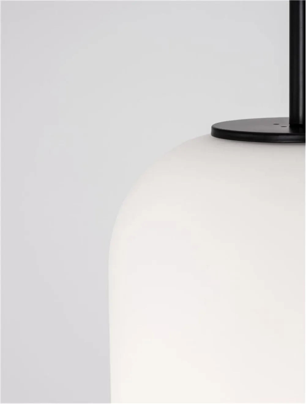 Pendul structura din Metal Negru si abajur din Sticla Alb H120xL22cm IP20 LATO