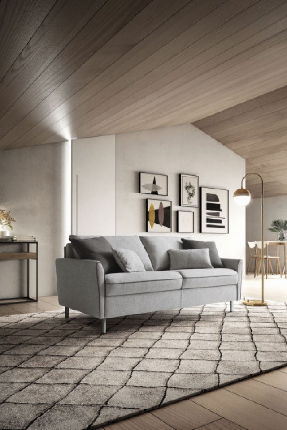 Canapea 2 locuri extensibila cu saltea de 120x190cm Bali