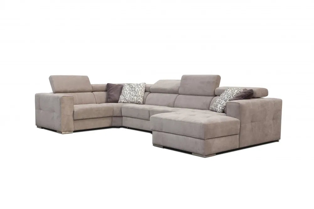 Coltar personalizabil in forma de U cu recliner L372cm Quartz