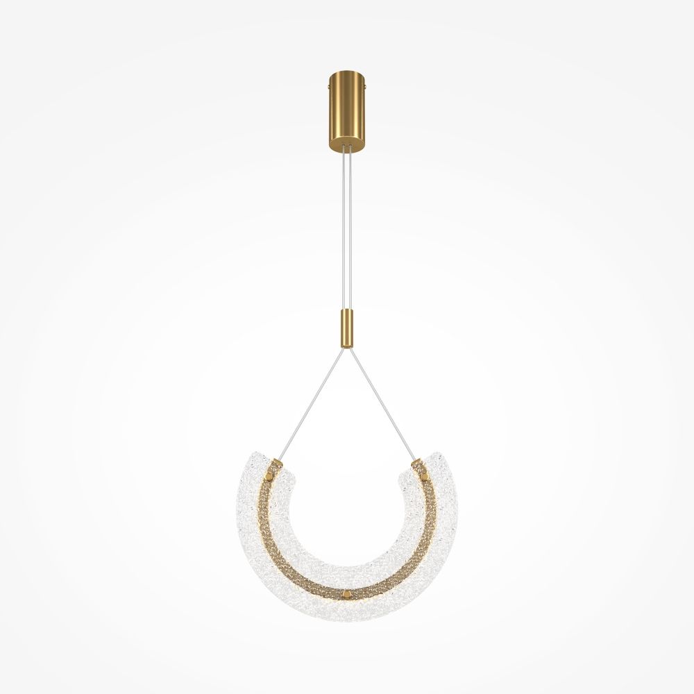 Pendul din Aluminiu si Sticla Auriu/Transparent L32xH187cm Maya