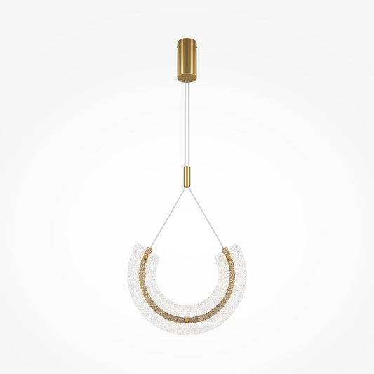 Pendul din Aluminiu si Sticla Auriu/Transparent L32xH187cm Maya