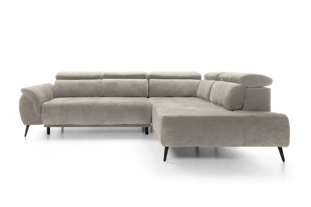 Coltar extensibil electric din catifea bej genovaII L284x208cm