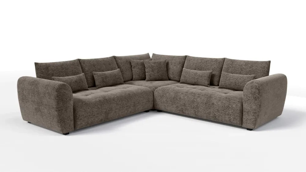 Coltar simetric tapitat cu Chenille Sajma 03 Maro L306x306cm Trezzo