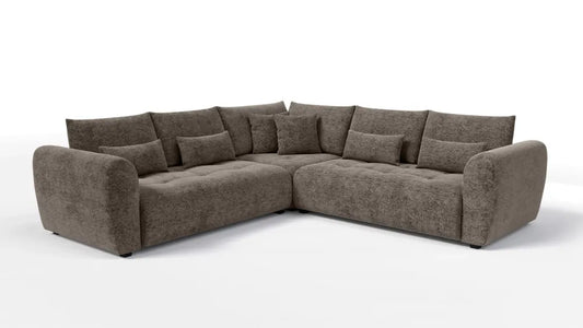 Coltar simetric tapitat cu Chenille Sajma 03 Maro L306x306cm Trezzo