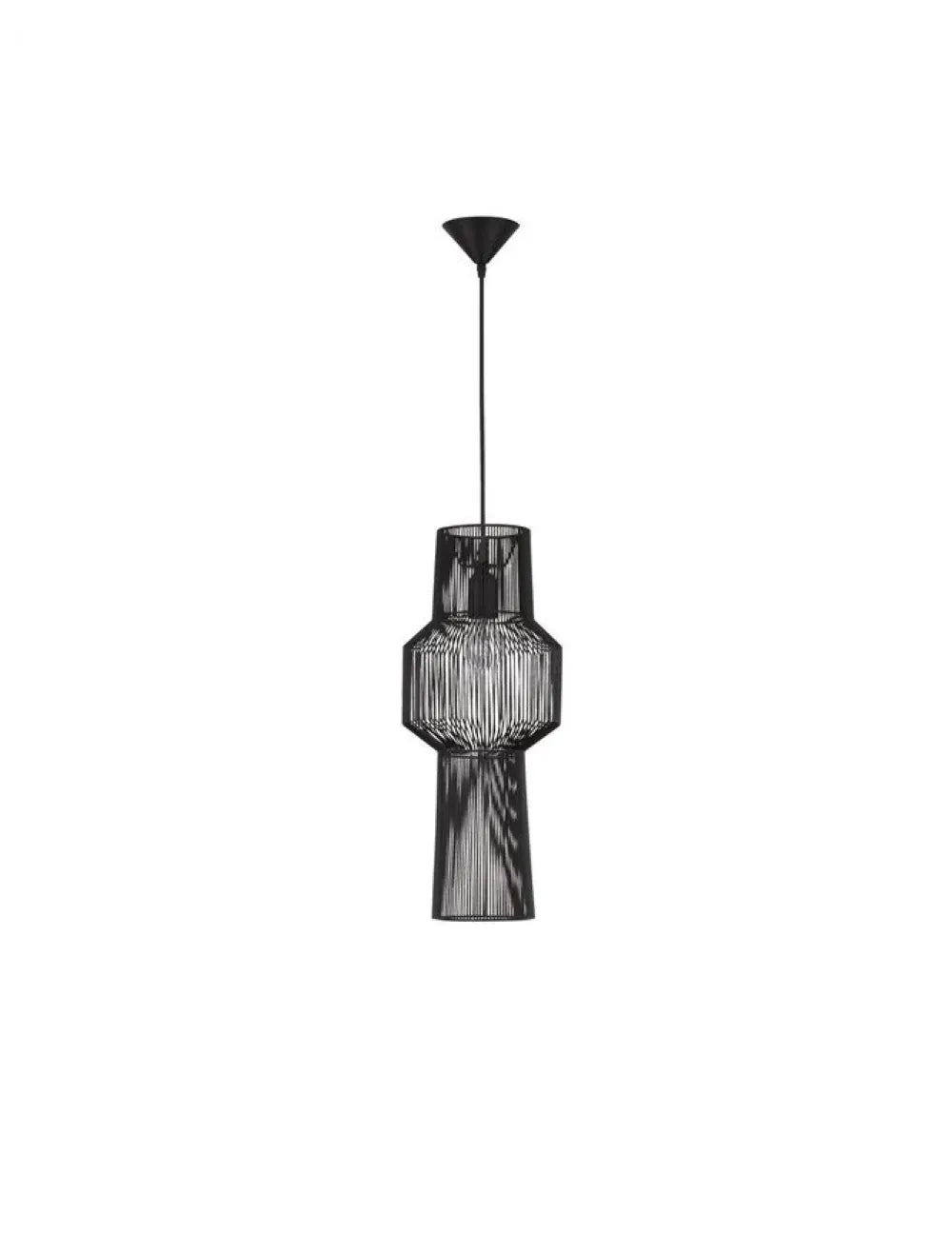 Pendul structura din Aluminiu Negru si abajur din Aluminiu Negru H195xL21cm IP20 BREDO