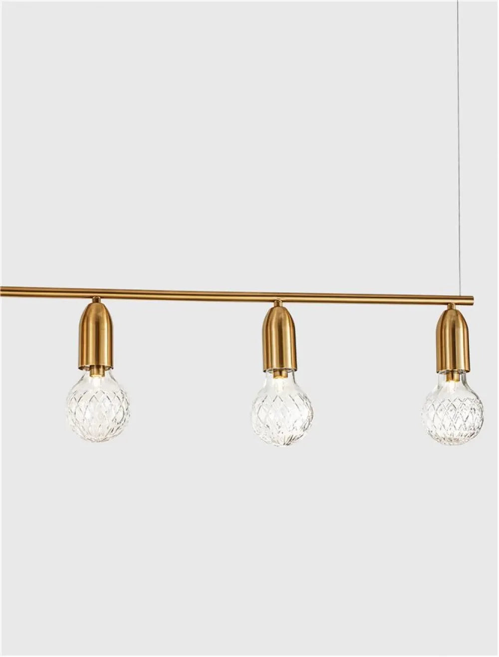 Lustra structura din Metal Alama si abajur din Sticla Transparent H120xL128cm IP20 VEDA