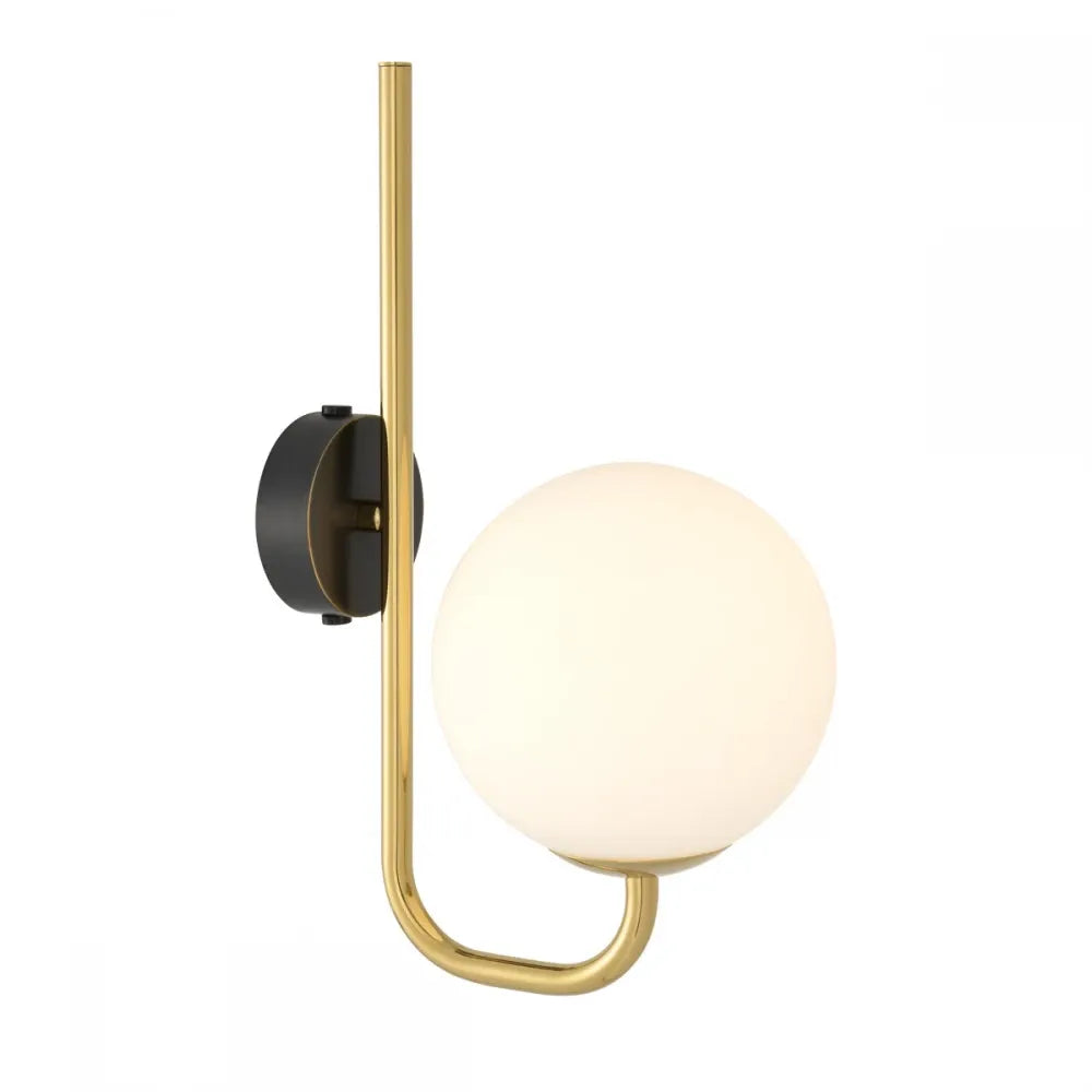 Aplica de perete din Metal Negru/Auriu si Sticla Alb H36xL15cm Lipari Eichholtz