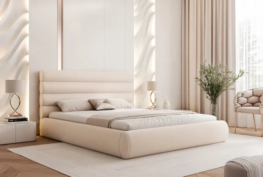 Pat 200 x 200 tapitat cu Textil Runo Crem Veya