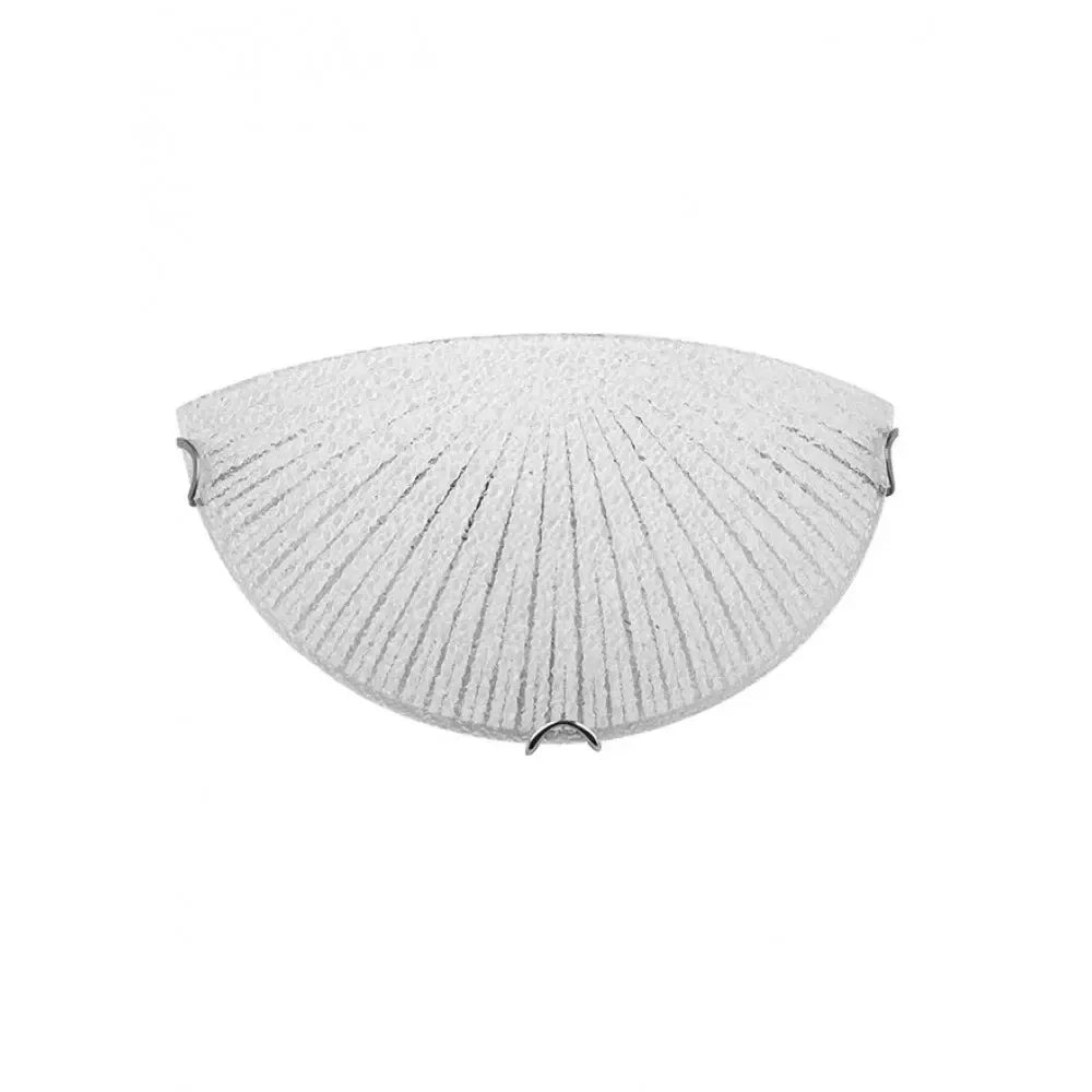 Aplica de perete structura din Metal Argintiu si abajur din Sticla Alb H15xL30cm IP20 SHELL