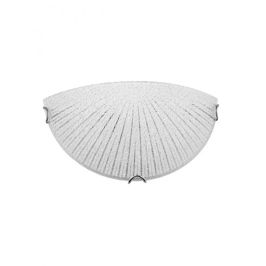 Aplica de perete structura din Metal Argintiu si abajur din Sticla Alb H15xL30cm IP20 SHELL