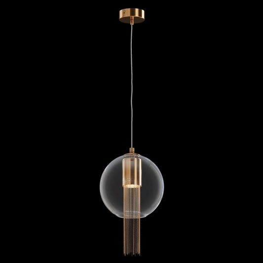 Pendul din Metal si Sticla Bronz/Transparent D20xH171cm Flusso