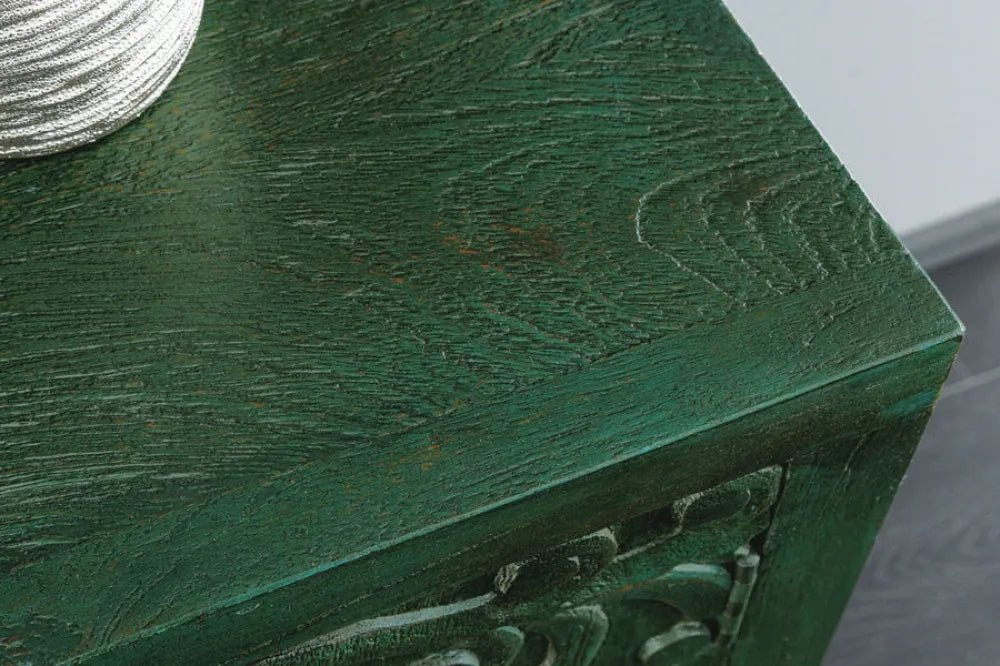 Comoda din Lemn de mango Verde si Metal Auriu L175xH76cm PEACOCK