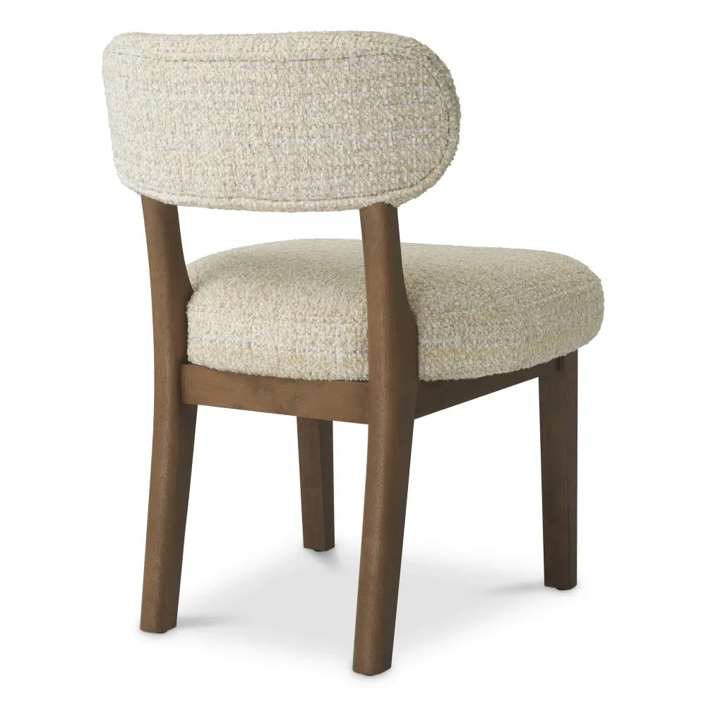 Scaun tapitat cu Chenille Bej L55.5xA63.5xH77.5cm Duveen Eichholtz