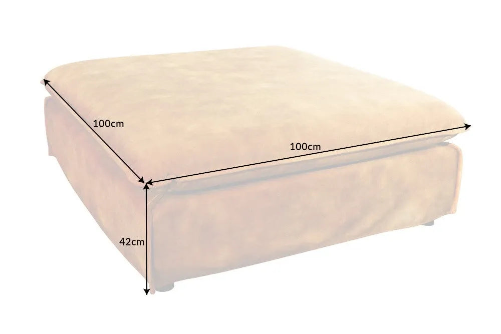 Puf cu husa detasabila din Lemn Negru si Catifea Galben H42xL100cm Heaven