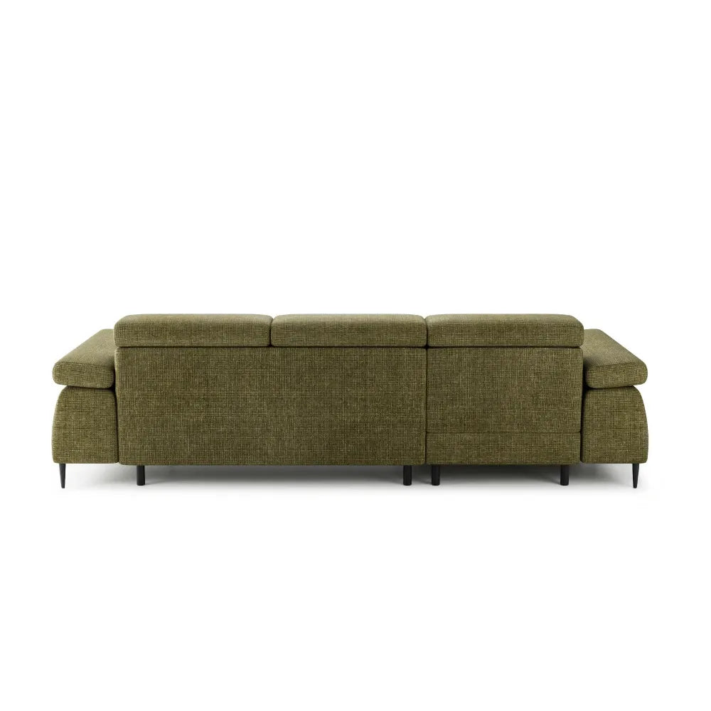 Coltar extensibil tapitat cu Chenille Verde cu lada depozitare Cordoba I