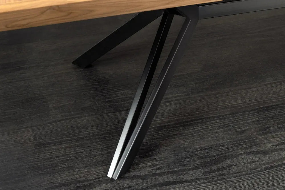 Masa extensibila din MDF/Funir de nuc Maro si Metal Negru L200-320xH76cm GIANT