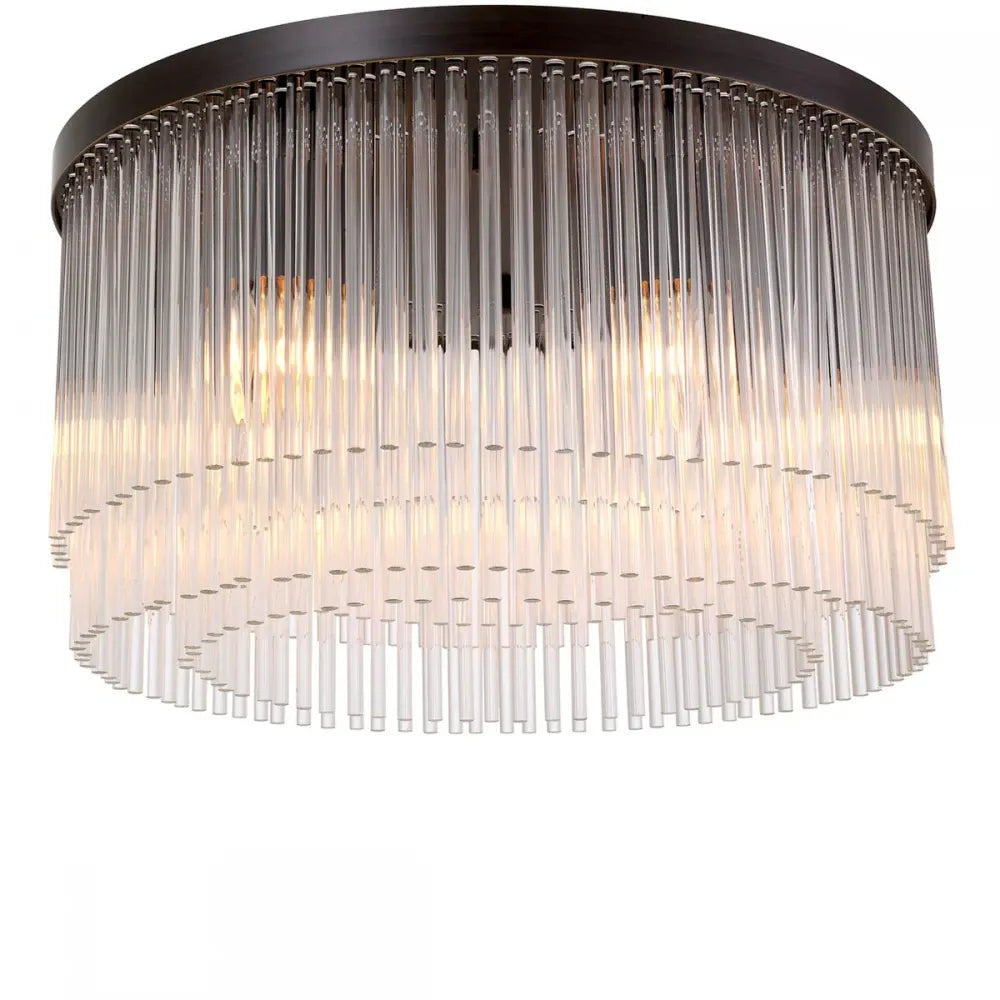 Plafoniera din Metal Bronz si Sticla Transparent H25xD45cm Hector Eichholtz