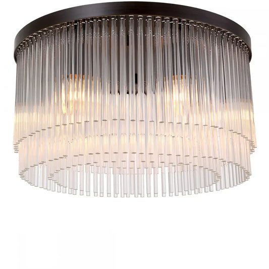 Plafoniera din Metal Bronz si Sticla Transparent H25xD45cm Hector Eichholtz