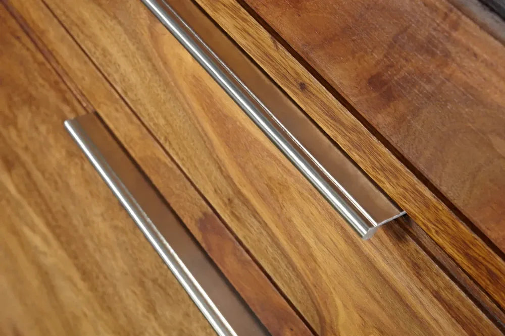 Dulap din lemn masiv de sheesham cu vitrina L120xH140cm Lagos