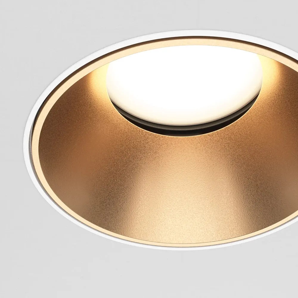 Spot incastrat rotund din Aluminiu Alb/Auriu mat H4xD10cm IP 20 GU10 10W Share