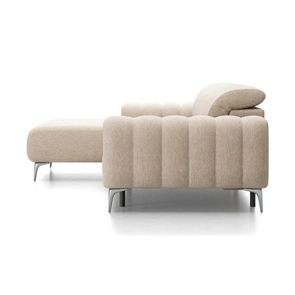 Coltar extensibil electric tapitat cu Stofa Bej Padova I