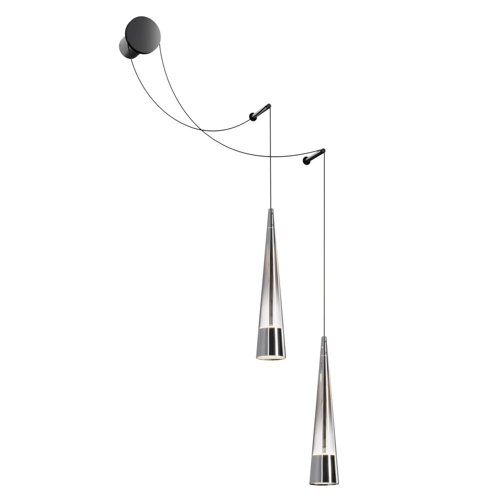 Aplica de perete Metal si Sticla Negru/Gri L39xH229cm Sintesi