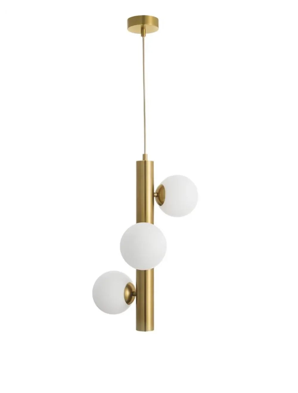 Pendul structura din Metal Alama antichizata si abajur din Sticla Alb H150xL31.5cm IP20 JAKLIN