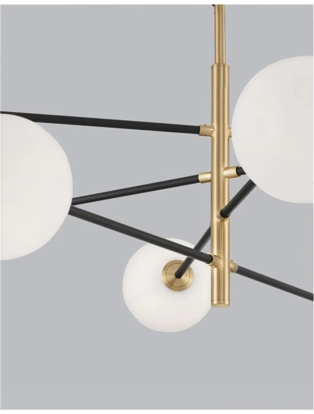 Lustra structura din Metal Negru/Auriu si abajur din Sticla Alb H145xL120cm IP20 VITRA