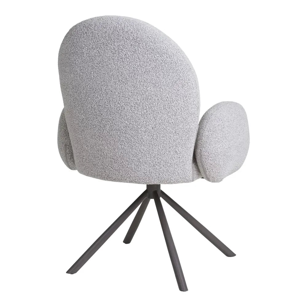Scaun din Metal Gri si Stofa boucle Gri H91.5xL65xA69cm Lana