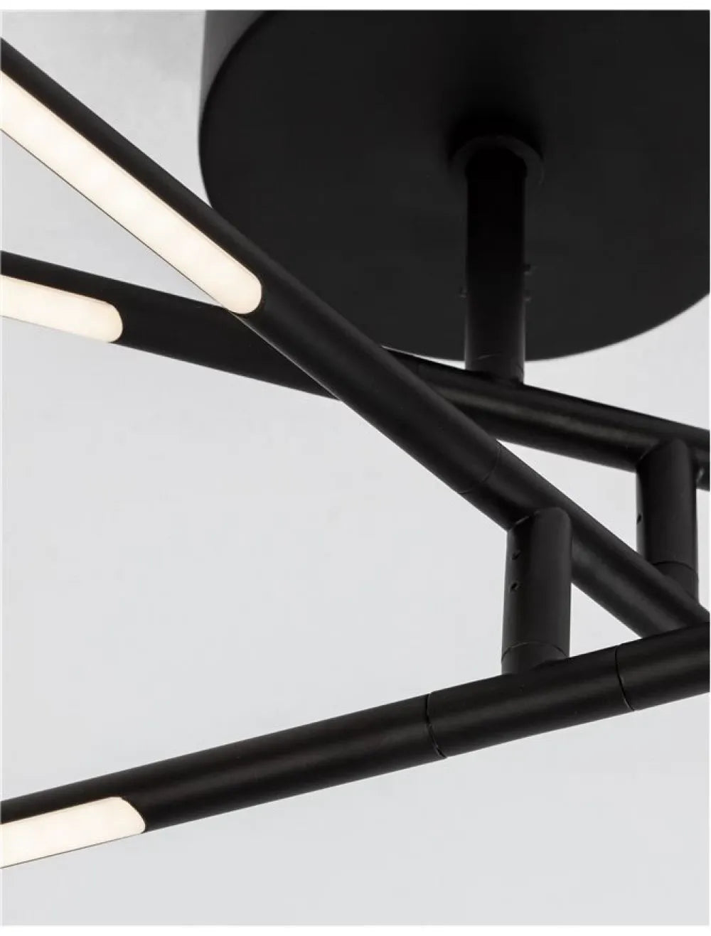 Plafoniera structura din Metal Negru si abajur din Acrilic Alb H25.5xL84cm IP20 32W 2304lm 3000k RACCIO