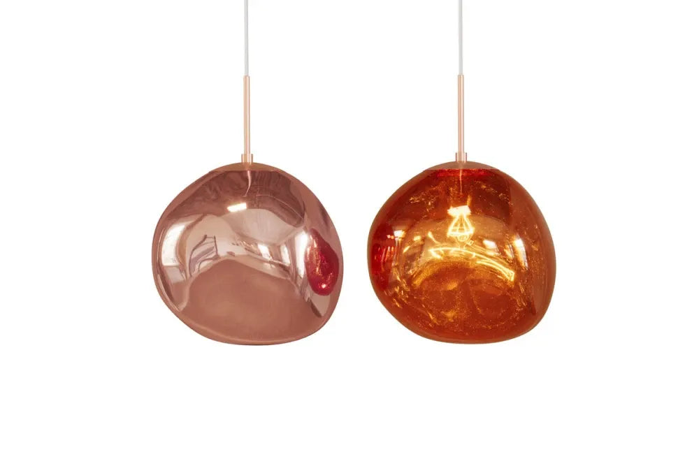 Pendul din Metal Cupru si Sticla Cupru D35xH150cm LIQUID DIAMOND