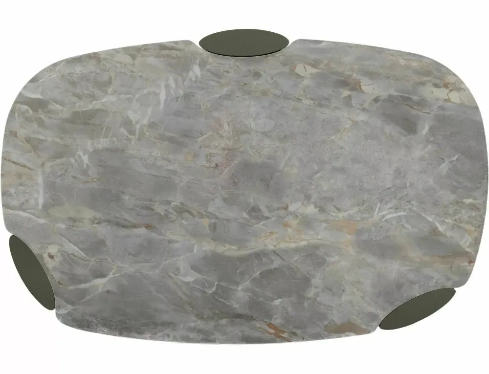 Masuta de cafea din Metal Cupru si MDF+Ceramica Gri lucios cu efect de marmura L118xH43cm Adoro