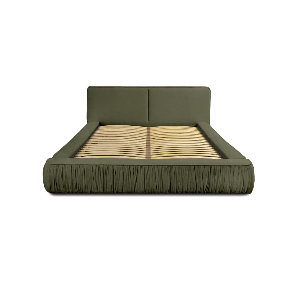 Pat 180x200cm tapitat cu Chenille Verde Naomi
