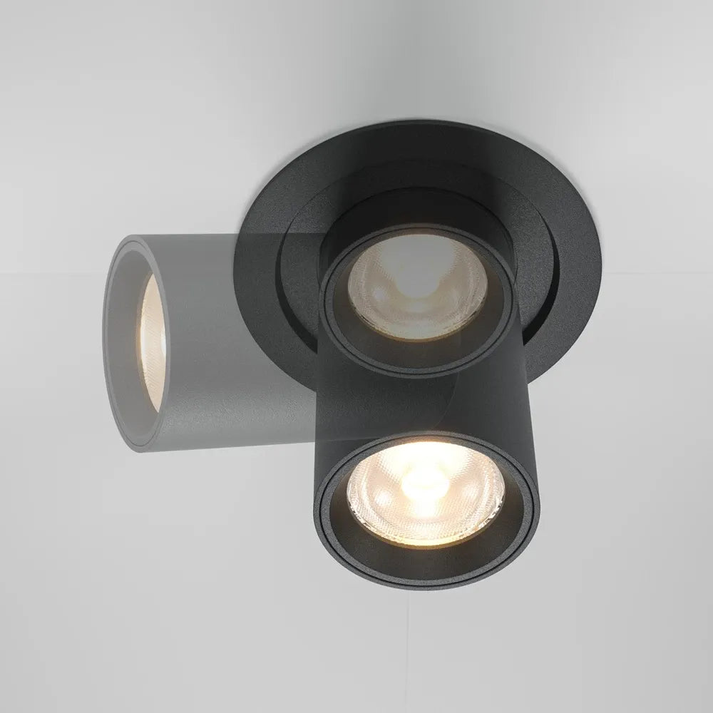 Spot incastrat ascuns din Aluminiu Negru H10xD9cm IP20 10W 760lm 3000k Downlight